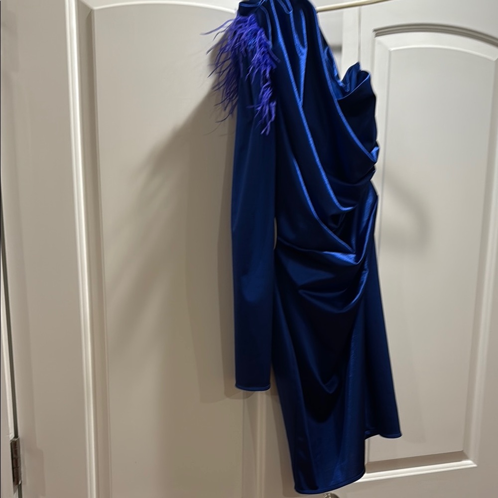 Elegant Blue One-Shoulder Dress